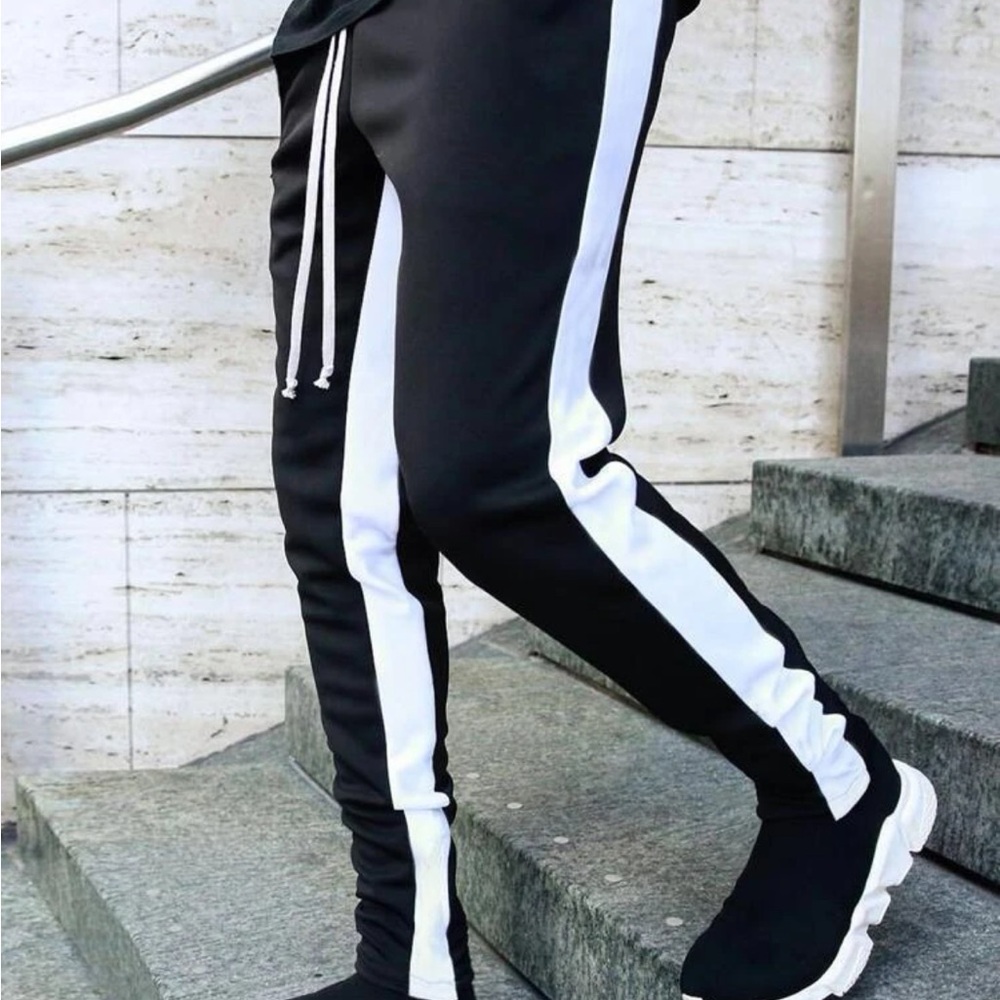 Manfinity Sporsity Men Graphic Contrast Side Seam Drawstring Waist Sweatpants